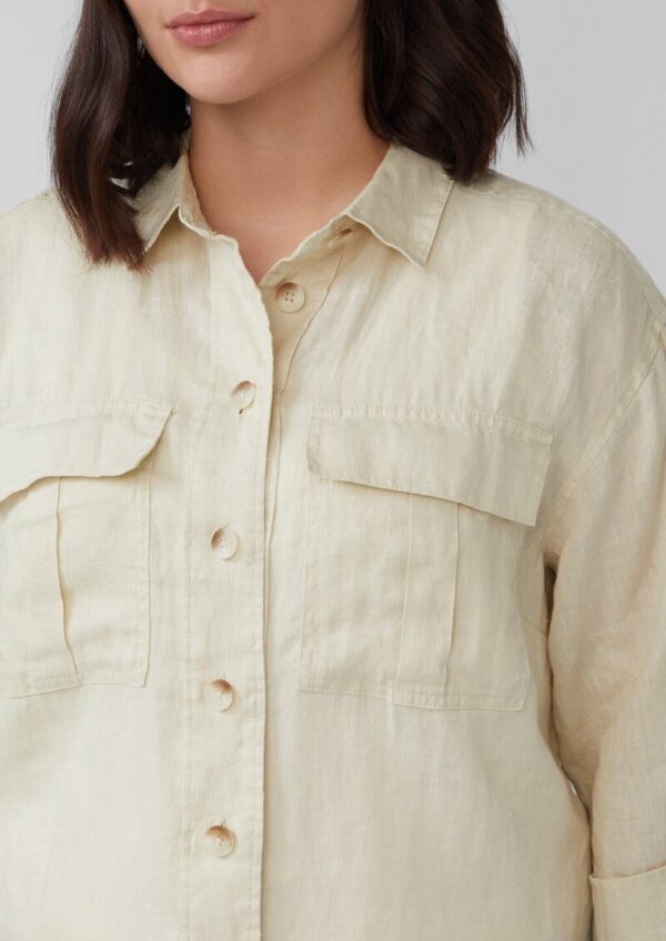 Leinen-Overshirt im Relaxed Fit mit weiten 3/4-Ärmeln