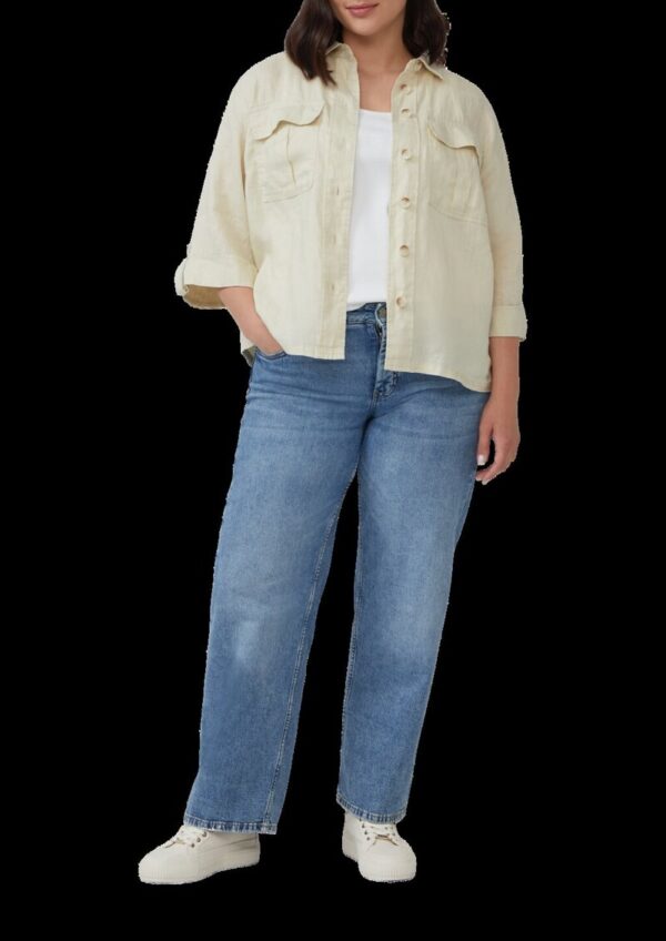 Leinen-Overshirt im Relaxed Fit mit weiten 3/4-Ärmeln