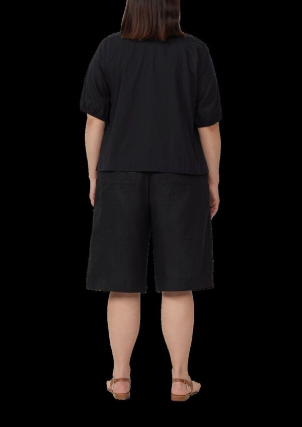 Baumwollbluse mit V-Ausschnitt und Puffärmeln