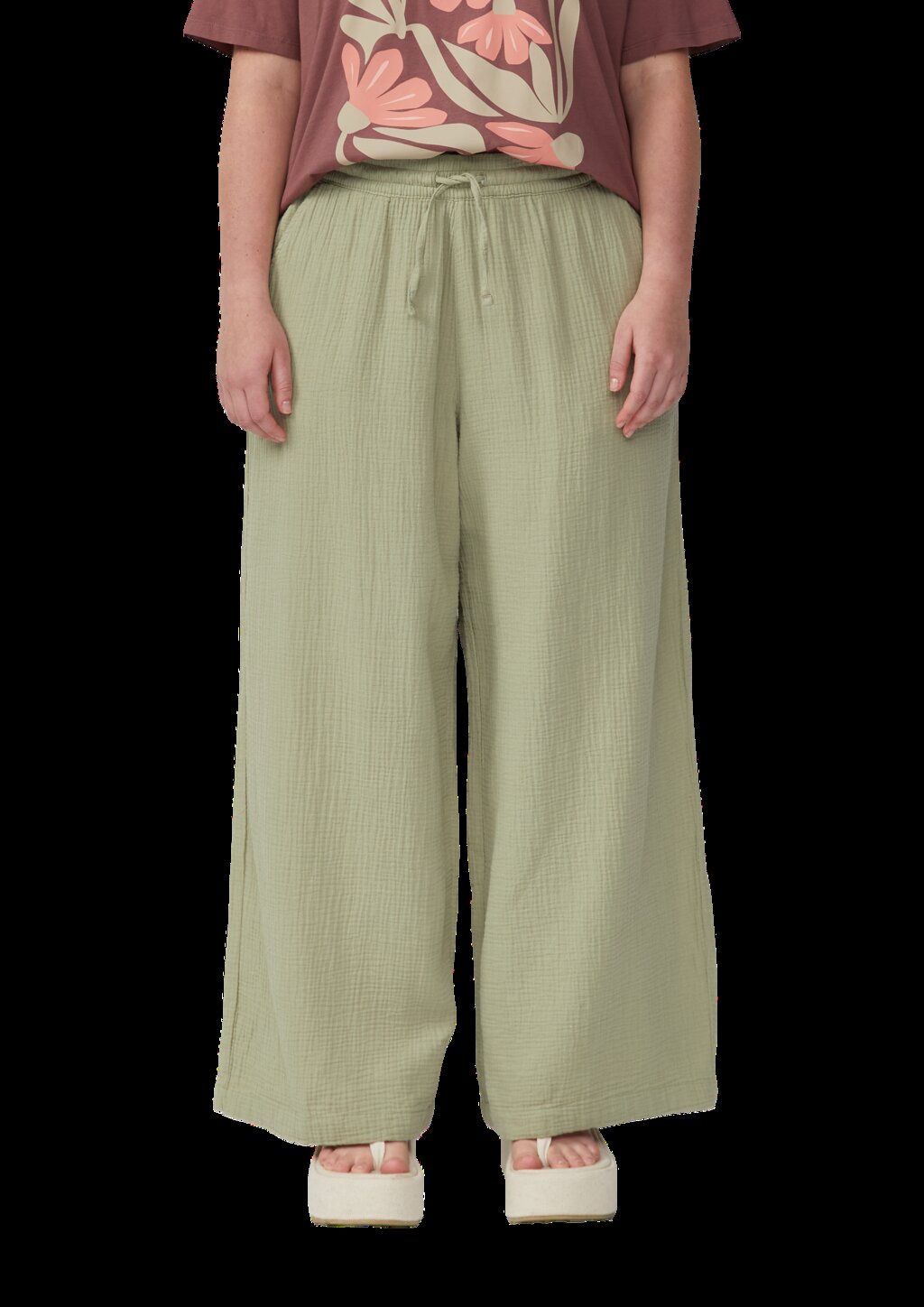 Musselin-Hose mit weitem Bein