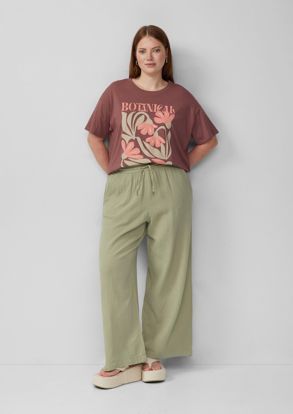 Musselin-Hose mit weitem Bein