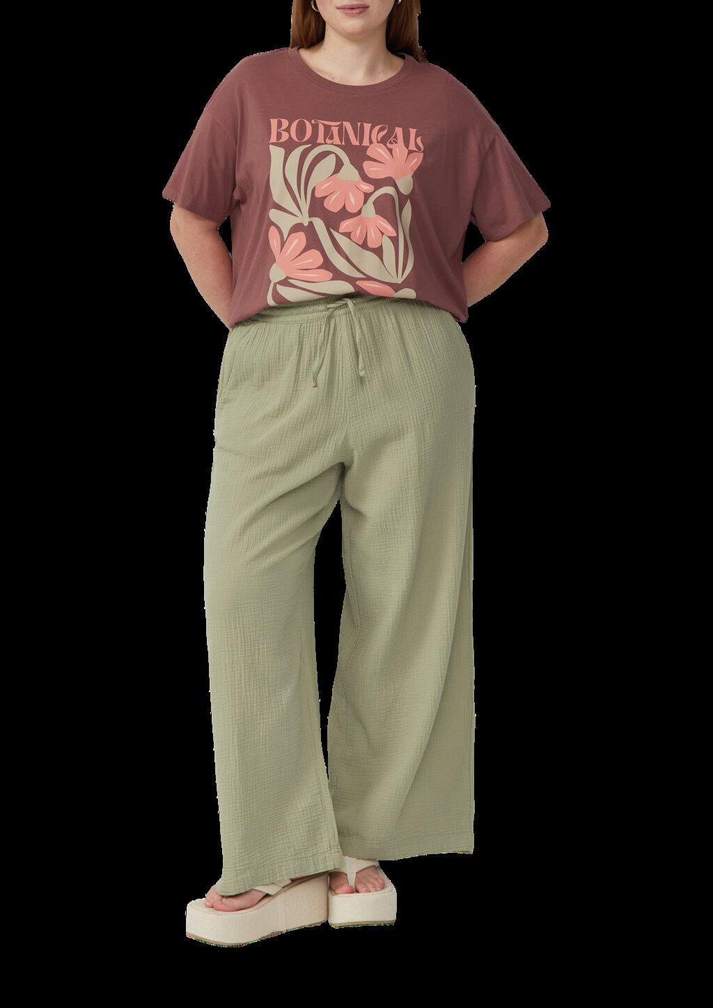 Musselin-Hose mit weitem Bein