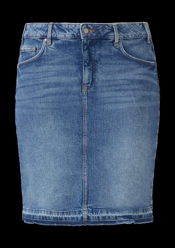 Jeansrock mit offenem Saum