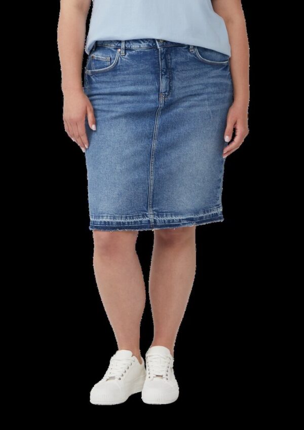 Jeansrock mit offenem Saum