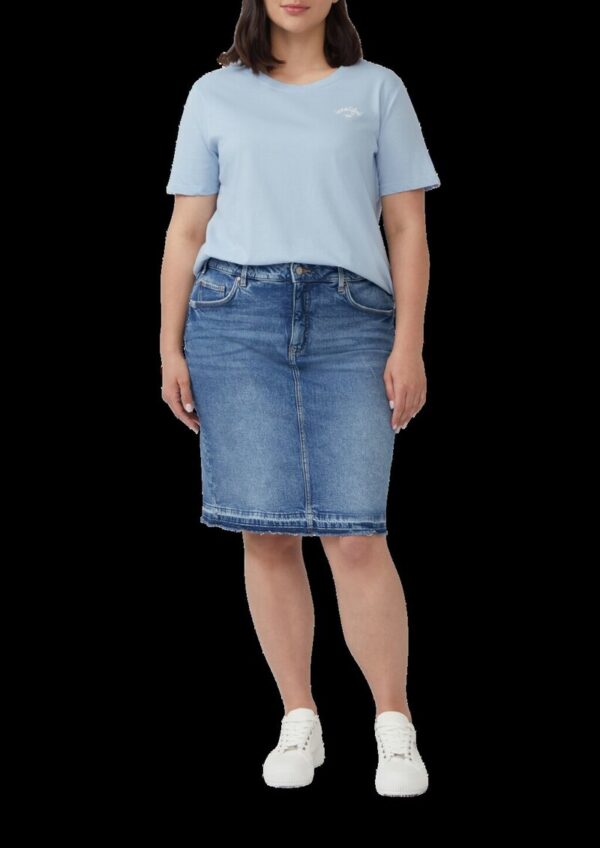 Jeansrock mit offenem Saum