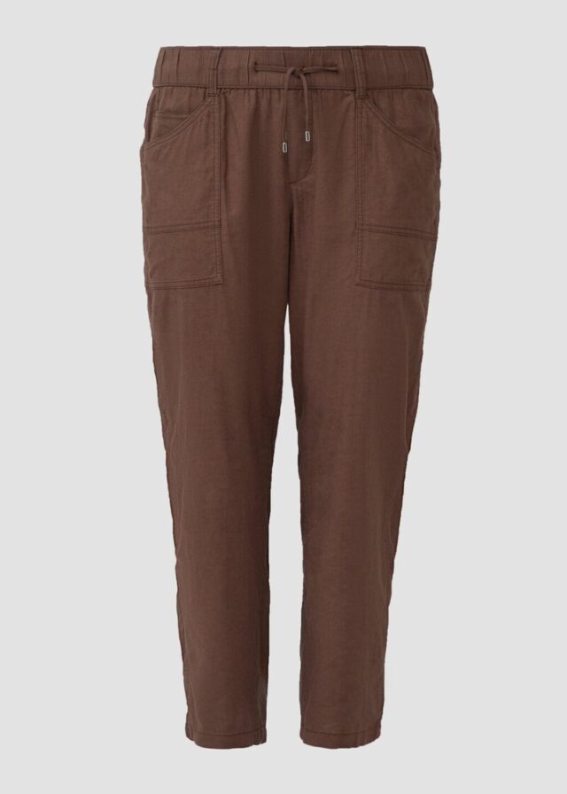 Leinenmix-Hose im Relaxed Fit mit Elastikbund