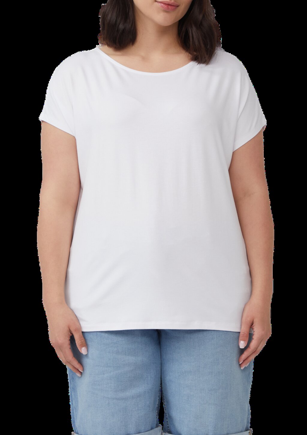 Fließendes Jersey-Shirt mit überschnittenen Schultern