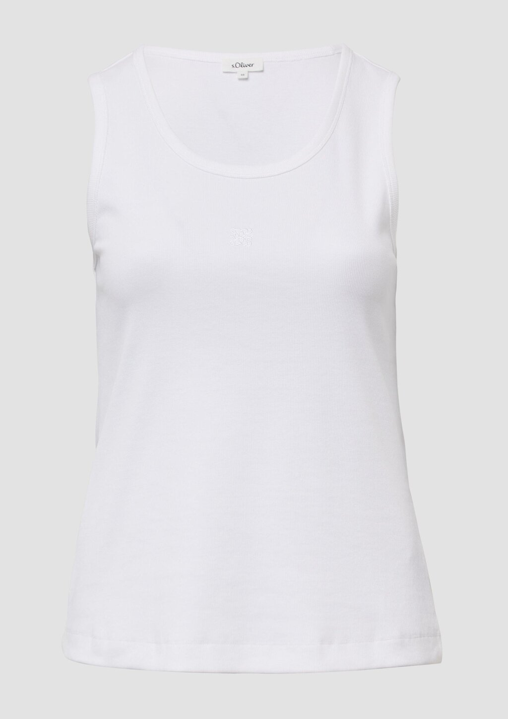 Ripp-Top im Slim Fit mit Stickerei