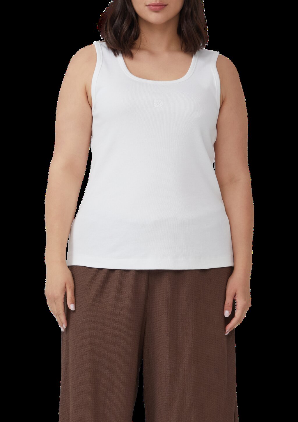 Ripp-Top im Slim Fit mit Stickerei