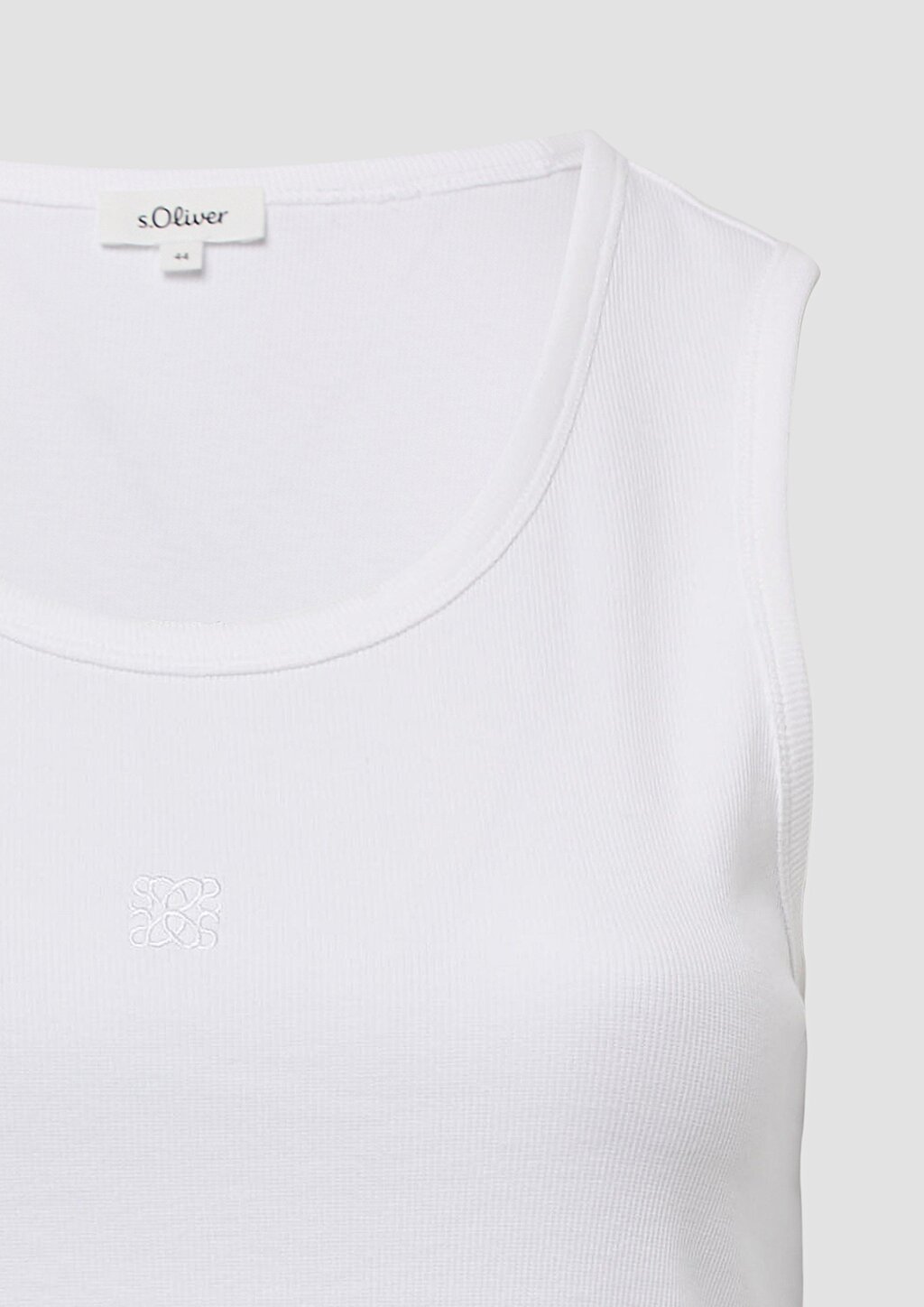 Ripp-Top im Slim Fit mit Stickerei