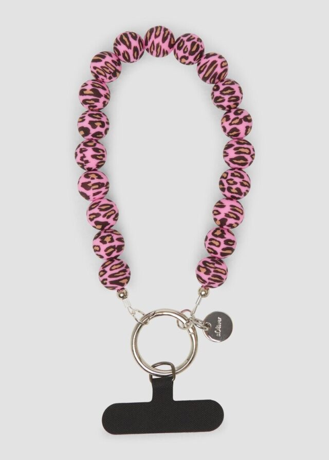 Handy-Accessoire aus Perlen mit Leo-Print