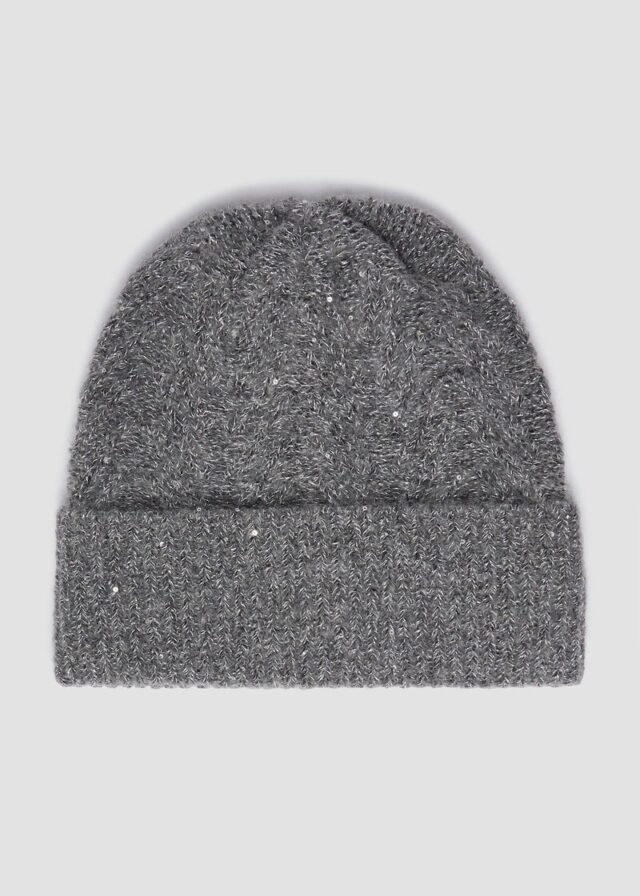 Strickmütze mit Pailletten