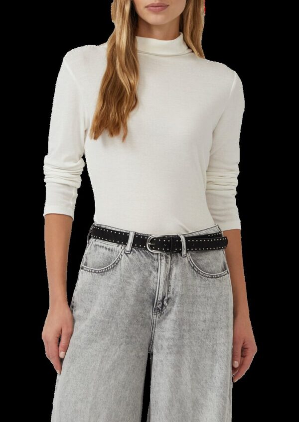 Gürtel in Veloursleder-Optik mit Nieten