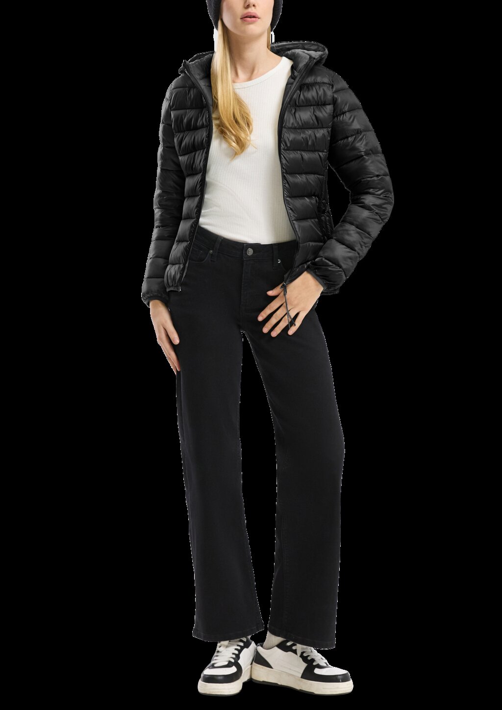 Leicht wattierte Steppjacke mit Kapuze