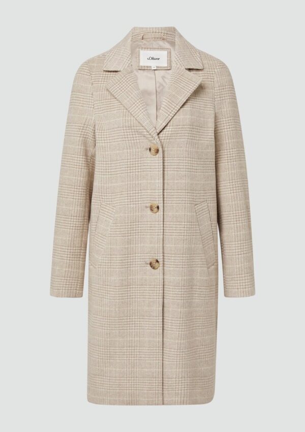 Wollmixmantel mit Reverskragen und Eingrifftaschen