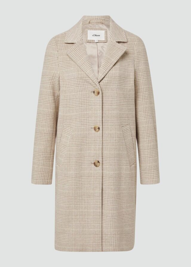 Wollmixmantel mit Reverskragen und Eingrifftaschen