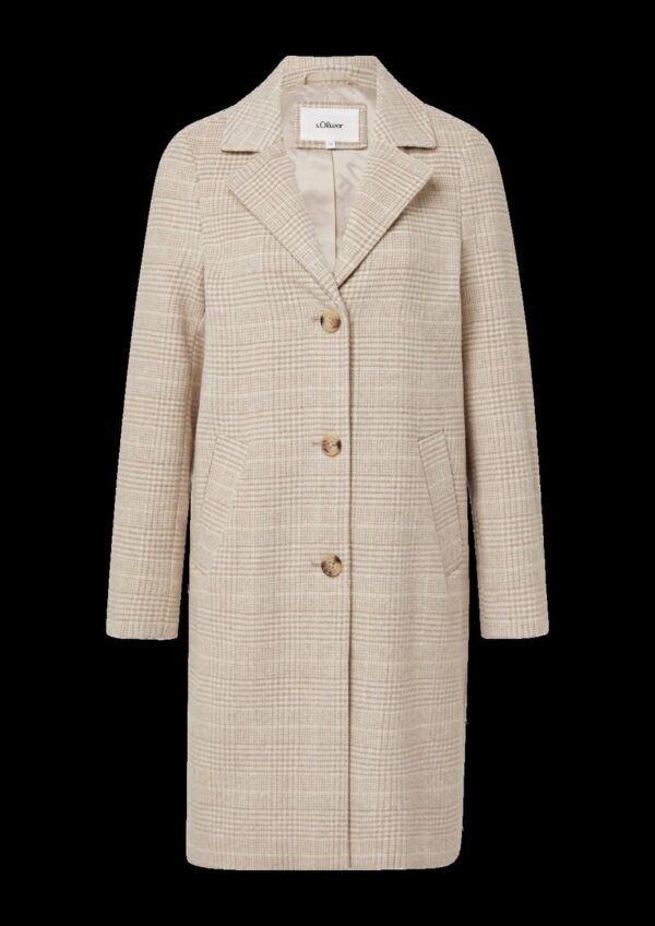 Wollmixmantel mit Reverskragen und Eingrifftaschen