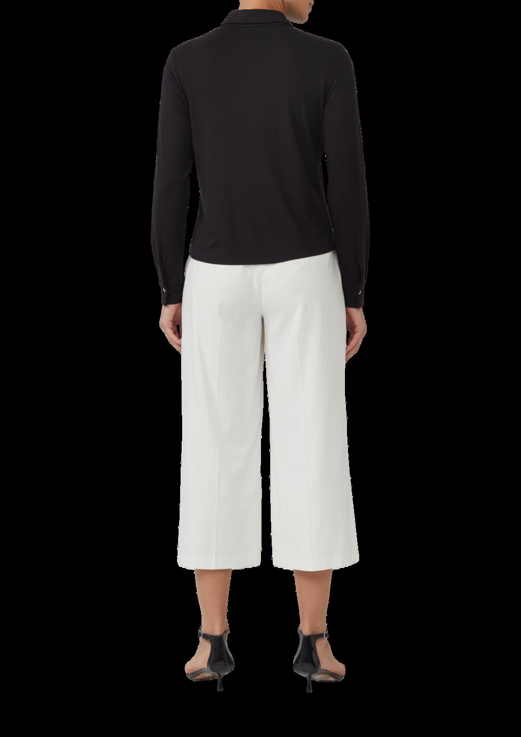 Jerseybluse mit Perlmuttknöpfen