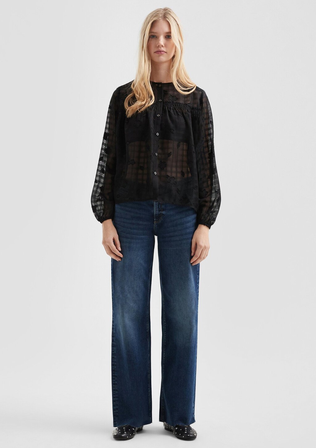 Jeans Catie / Slim Fit / Mid Rise / Wide Leg / Superstretch