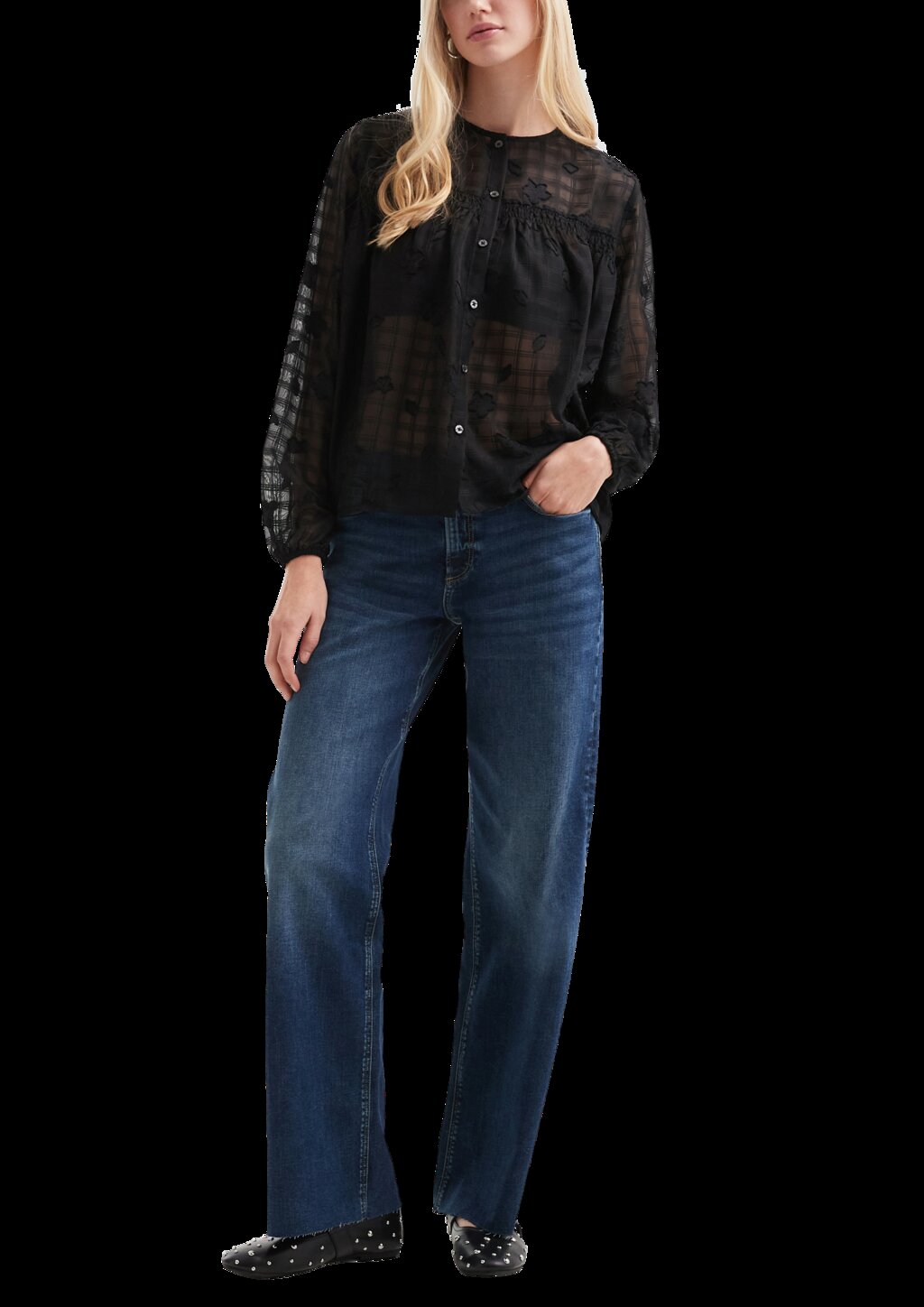 Jeans Catie / Slim Fit / Mid Rise / Wide Leg / Superstretch