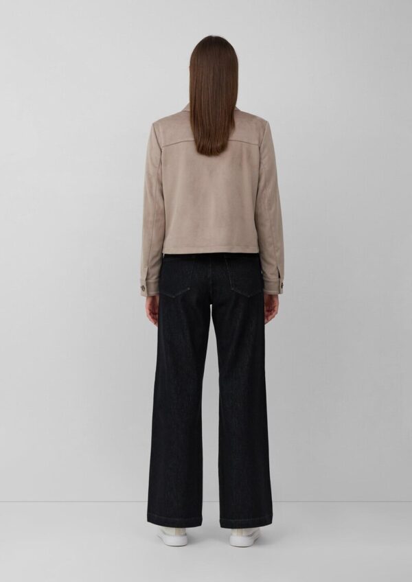 Jacke in Veloursleder-Optik mit aufgesetzten Taschen