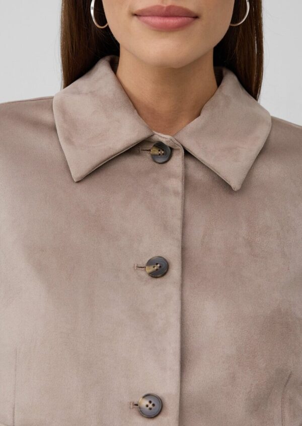 Jacke in Veloursleder-Optik mit aufgesetzten Taschen