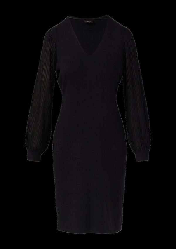 Figurumspielendes Kleid aus Viskosemix mit semitransparenten Ärmeln