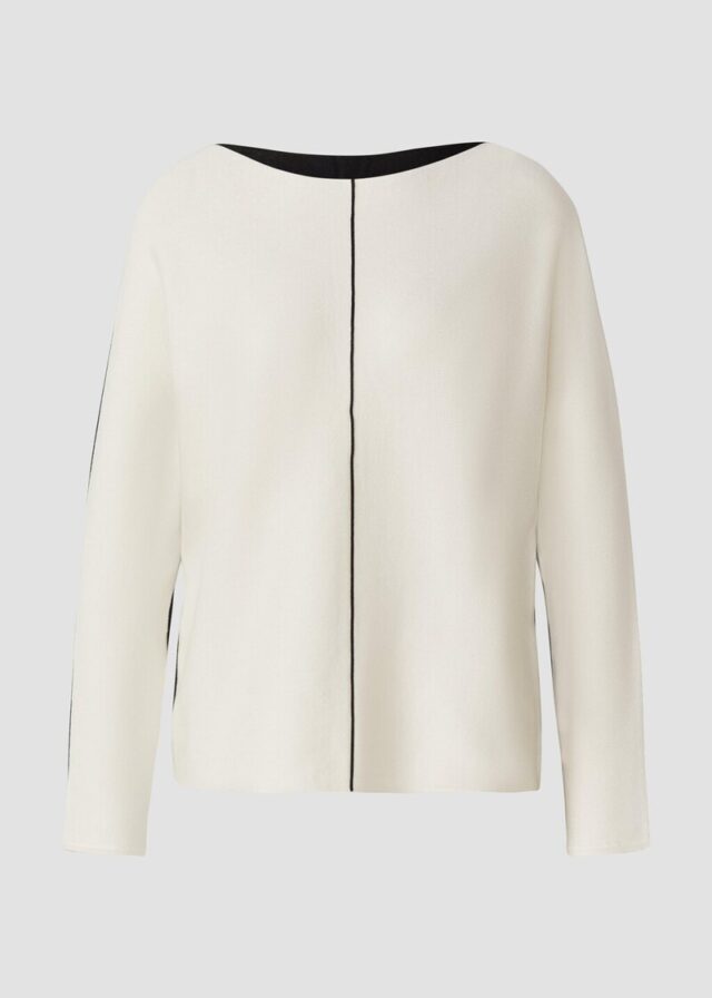 Strickpullover mit Colour-Blocking und Fledermausärmeln