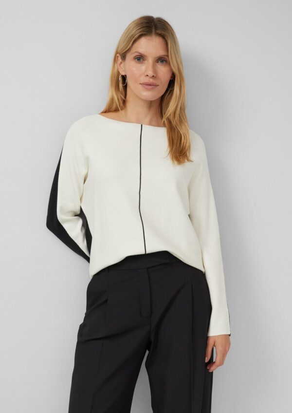Strickpullover mit Colour-Blocking und Fledermausärmeln