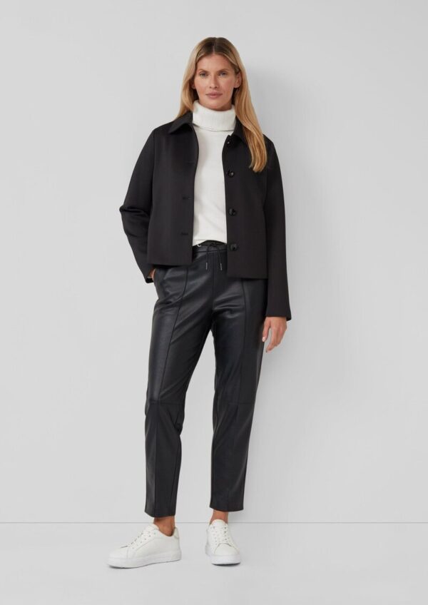 Jogpants aus Lederimitat mit Elastikbund und Tunnelzug