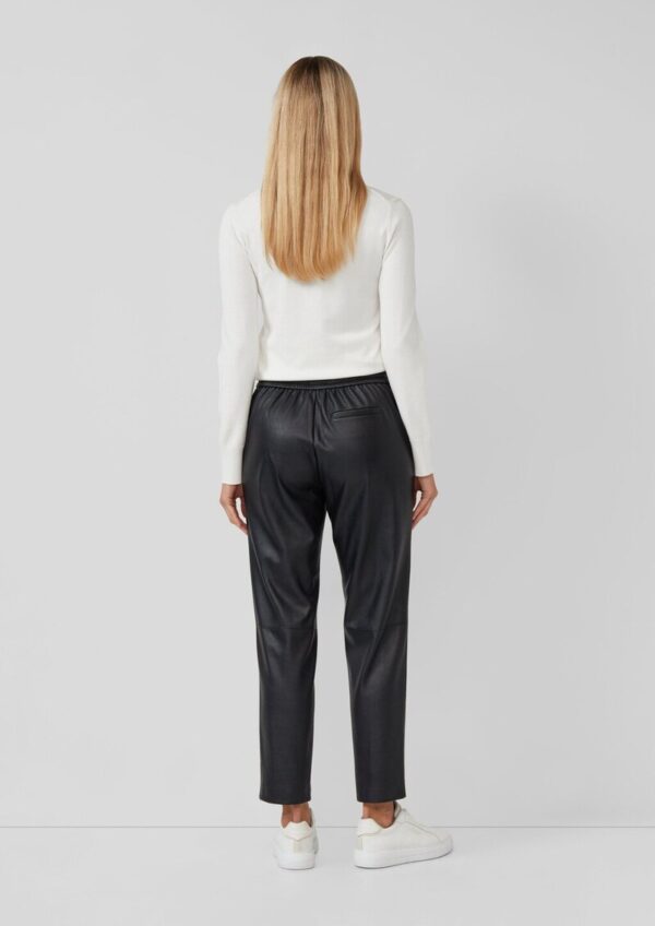 Jogpants aus Lederimitat mit Elastikbund und Tunnelzug