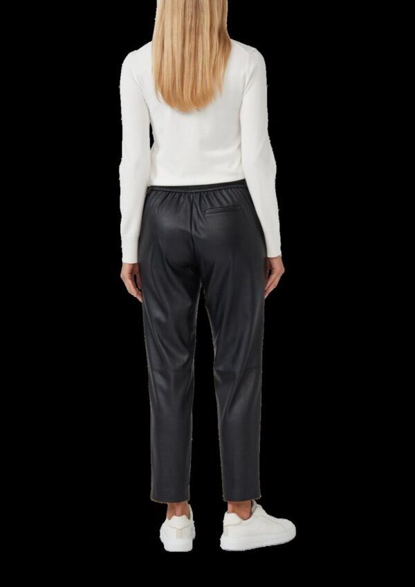 Jogpants aus Lederimitat mit Elastikbund und Tunnelzug