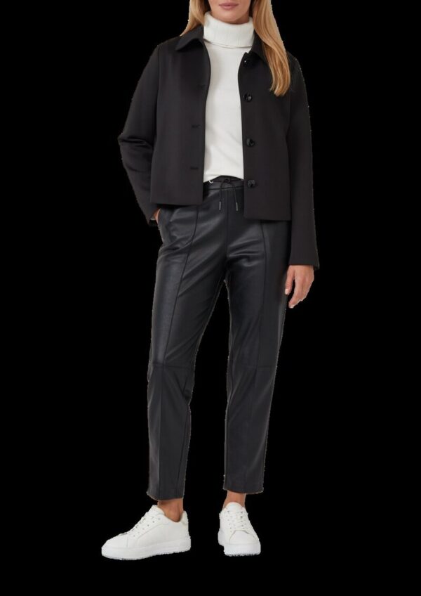 Jogpants aus Lederimitat mit Elastikbund und Tunnelzug