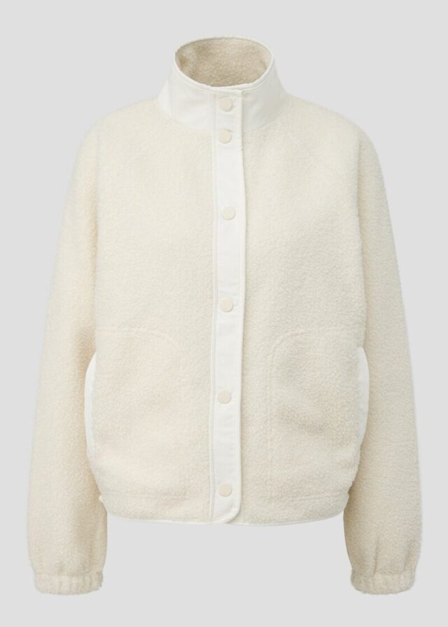 Weiche Teddyfleece-Jacke mit Druckknöpfen