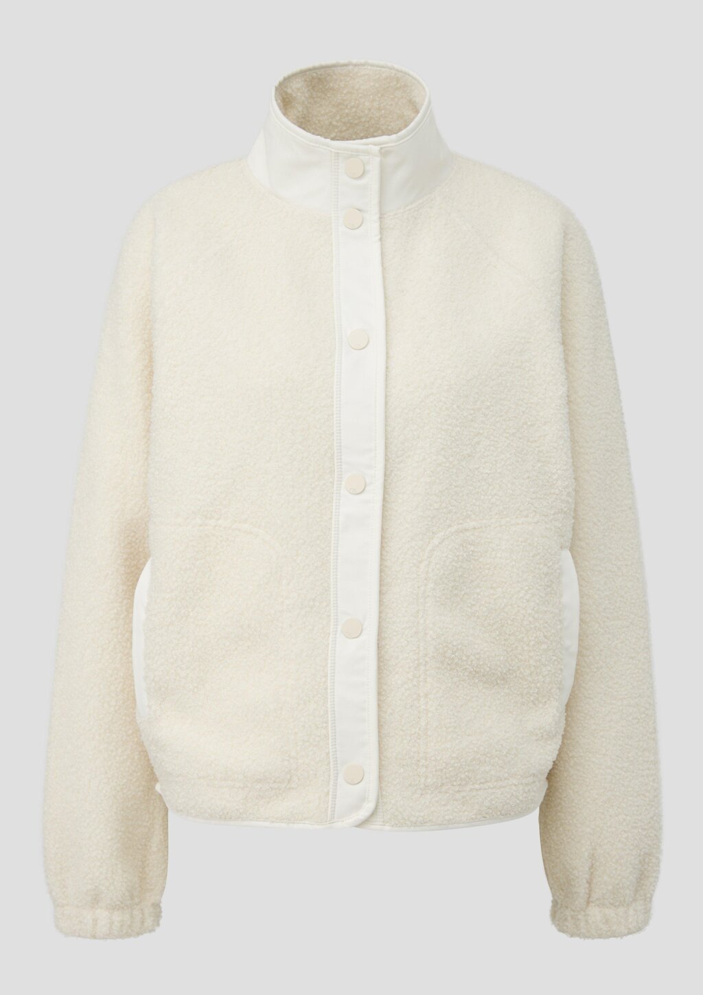 Weiche Teddyfleece-Jacke mit Druckknöpfen