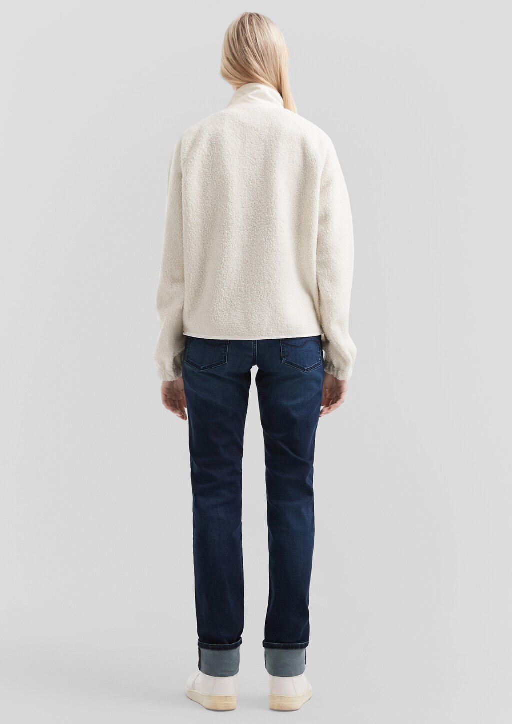 Weiche Teddyfleece-Jacke mit Druckknöpfen