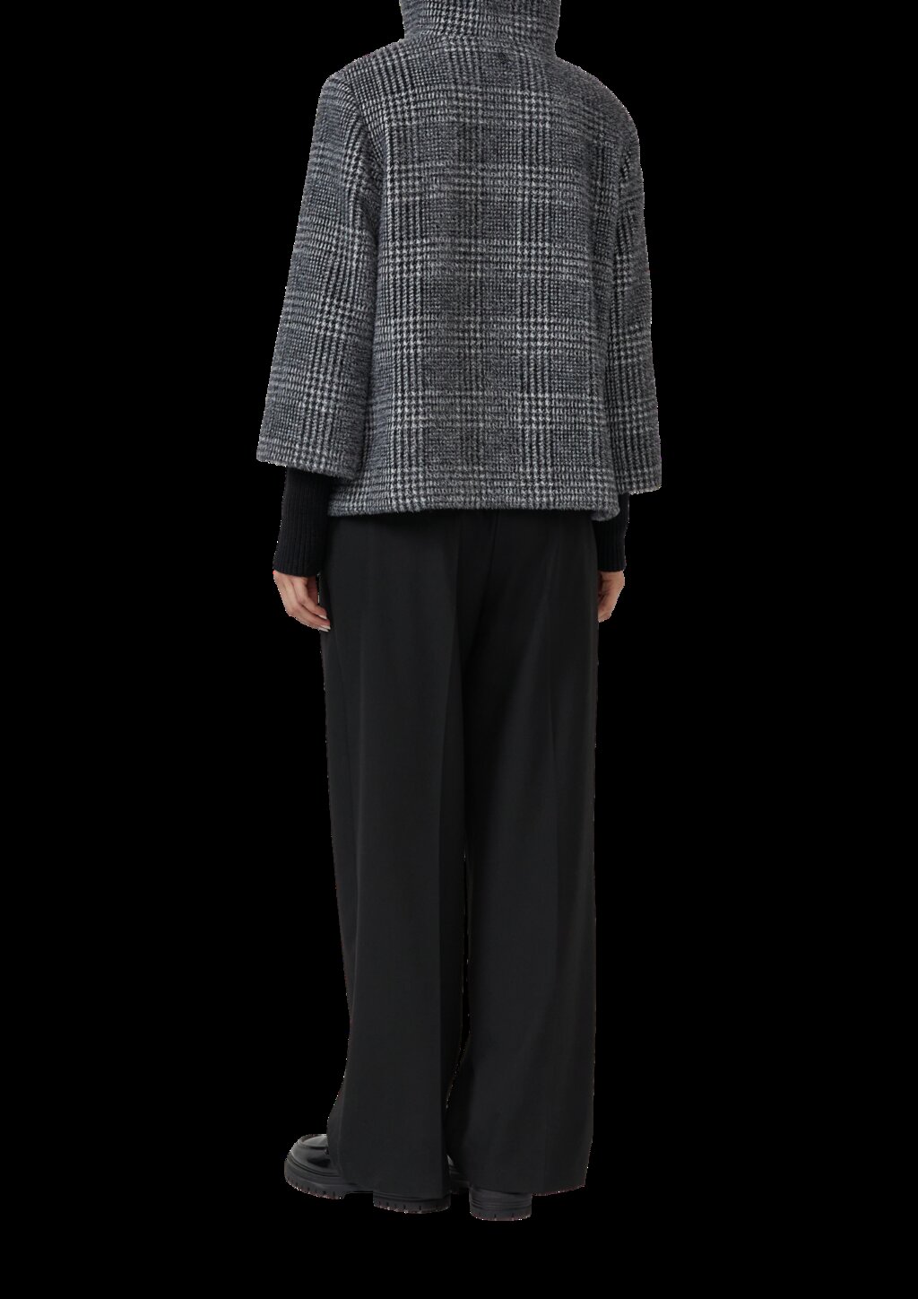 Jacke mit Stehkragen und Rippstrick-Manschetten