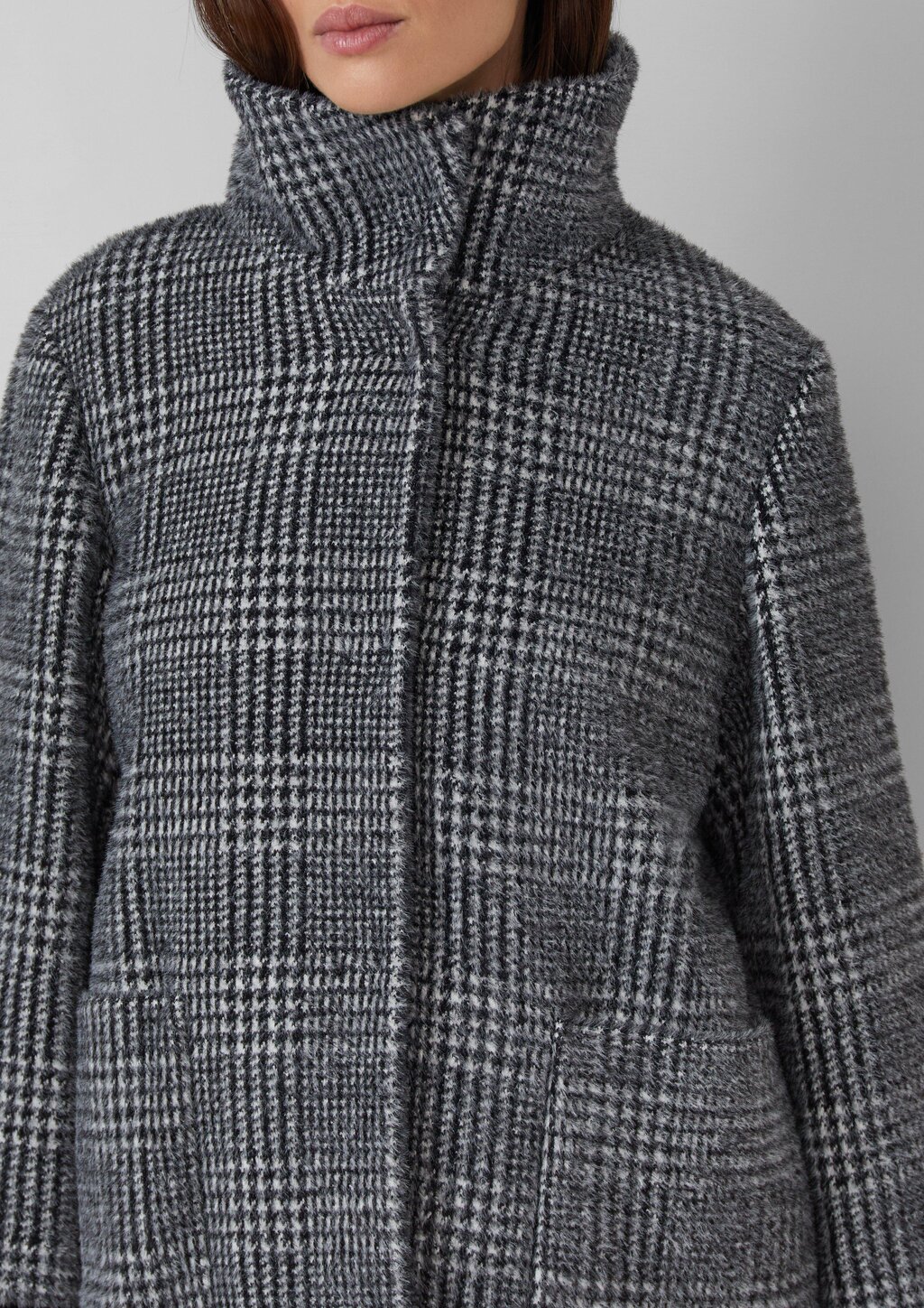 Jacke mit Stehkragen und Rippstrick-Manschetten