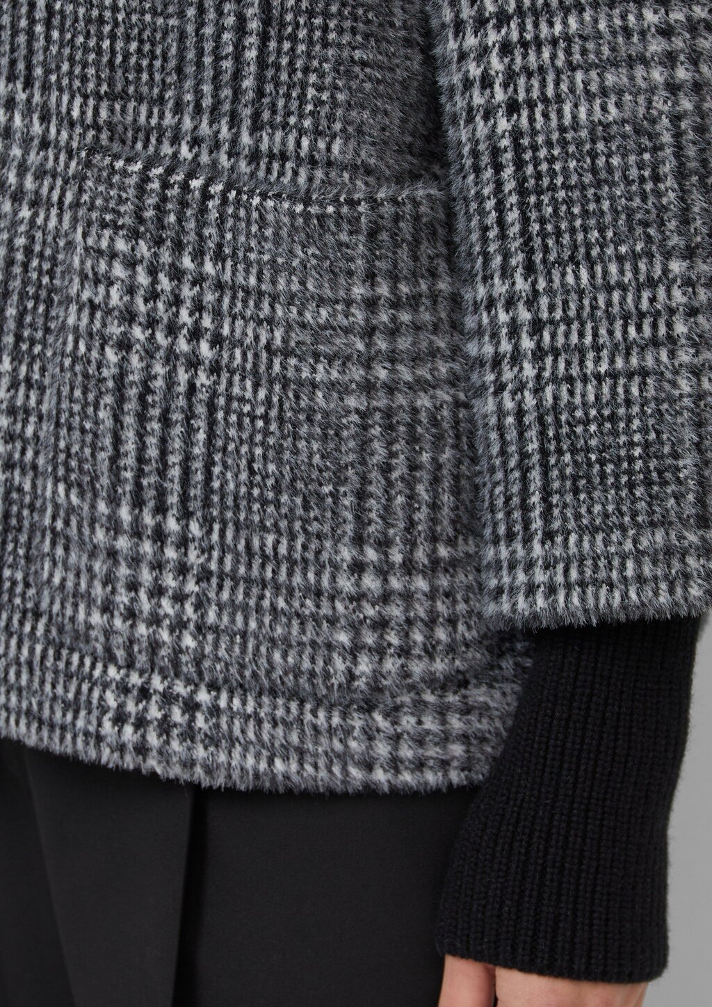 Jacke mit Stehkragen und Rippstrick-Manschetten