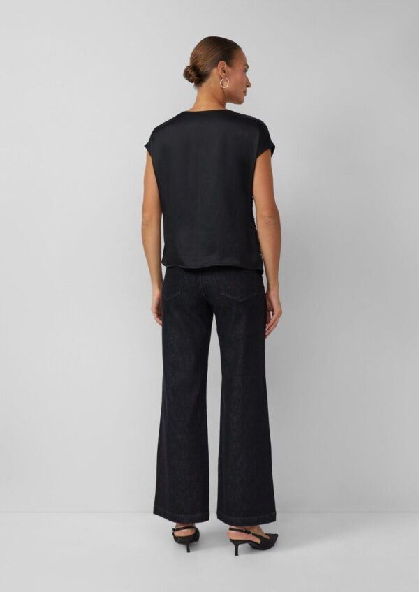 Bluse im Fabricmix mit Spitze aus Glitzergarn