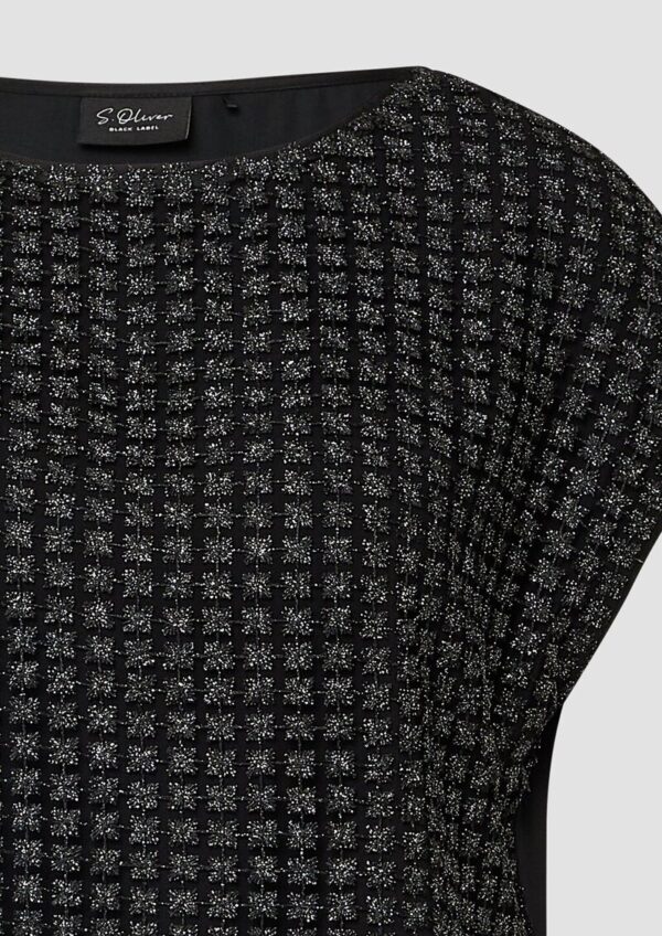 Bluse im Fabricmix mit Spitze aus Glitzergarn