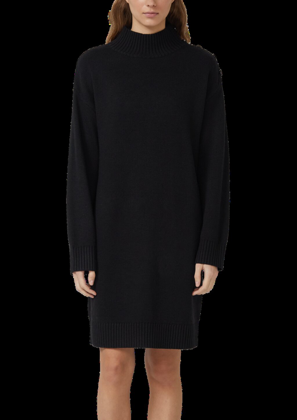 Strickkleid mit dekorativem Knopf-Detail