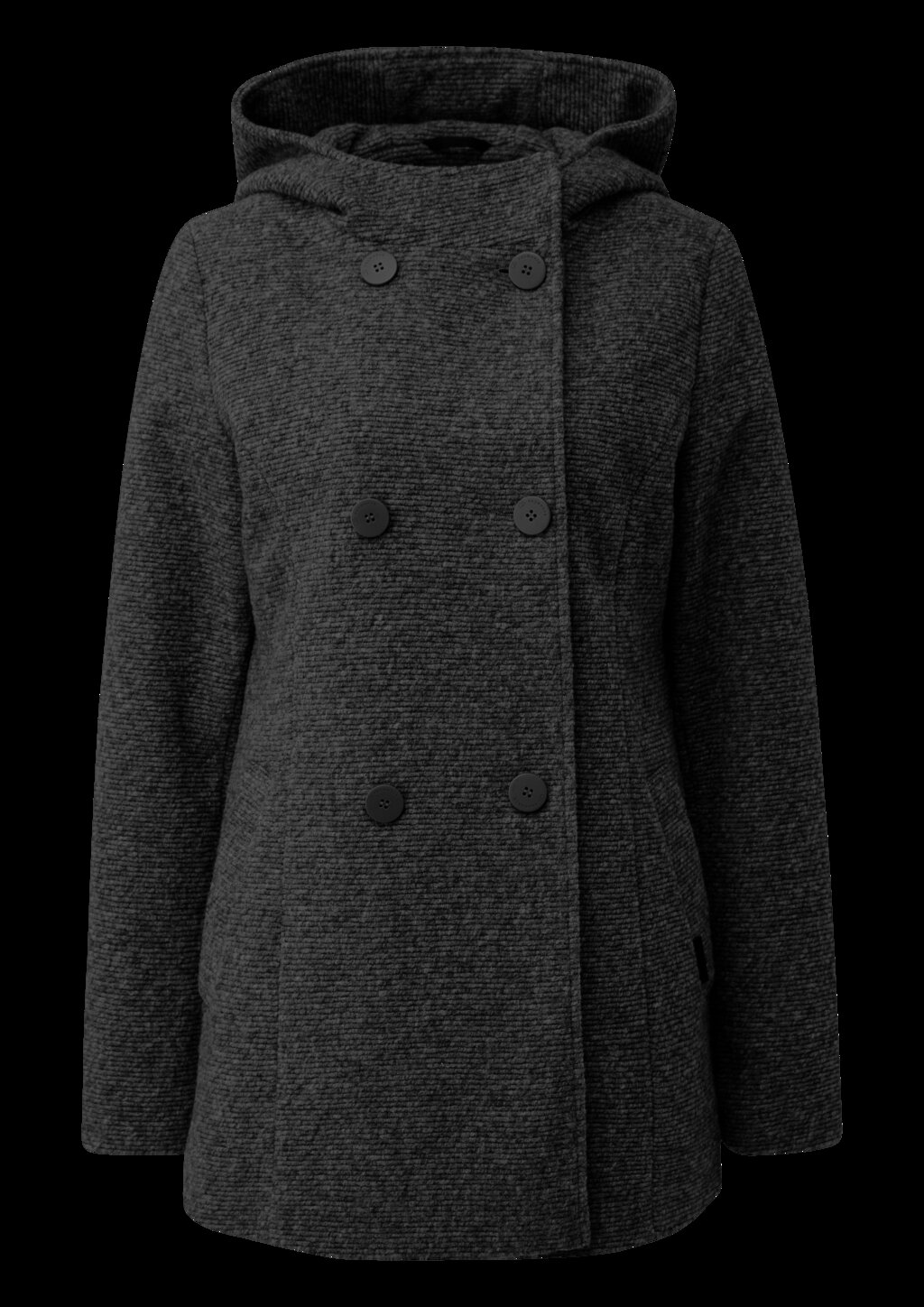 Kurzmantel in Wolloptik mit Kapuze