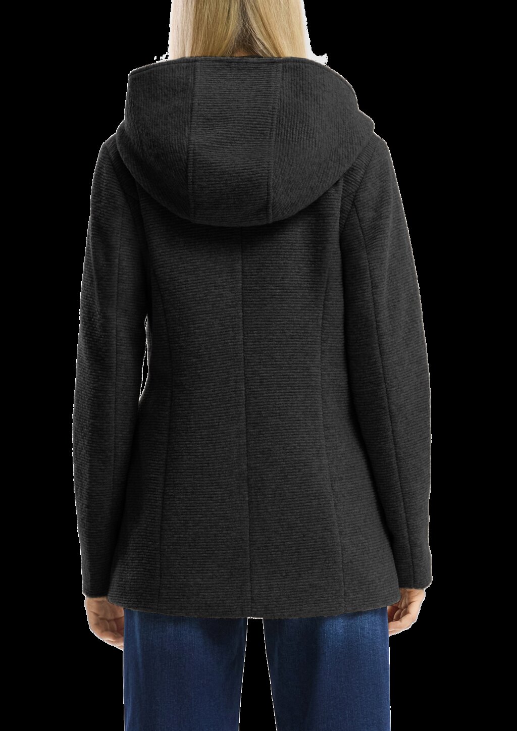 Kurzmantel in Wolloptik mit Kapuze