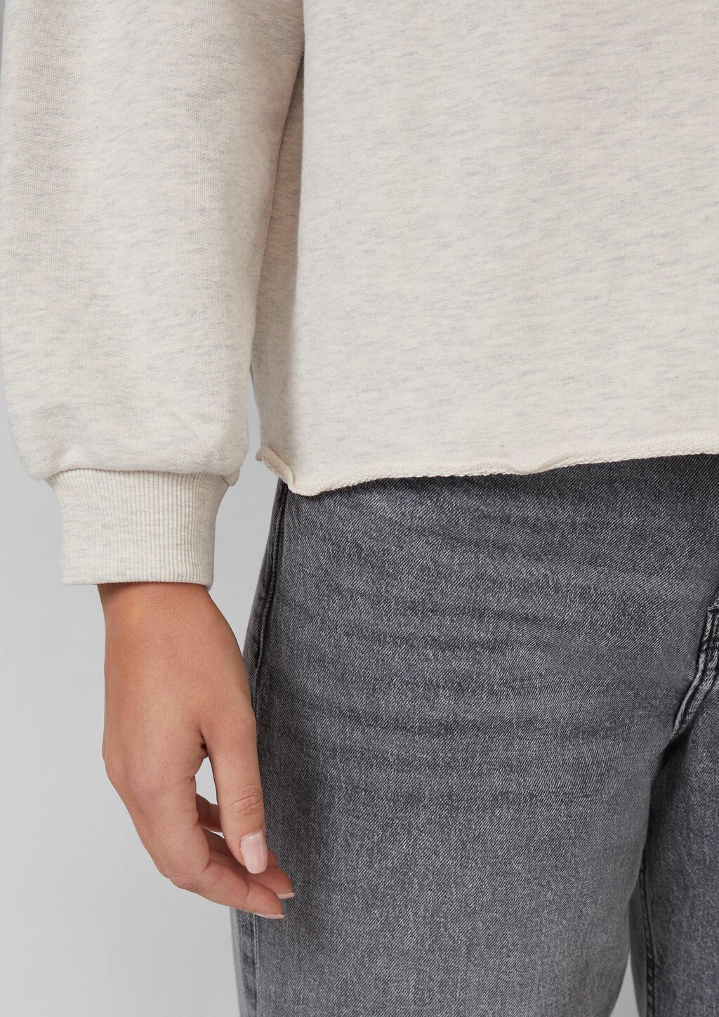 Sweatshirt im Relaxed Fit mit Rollsaum