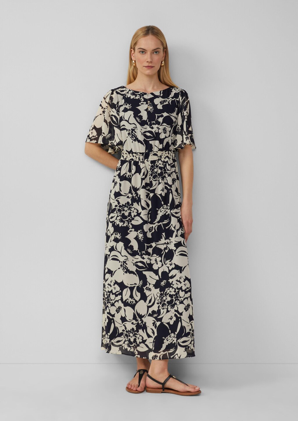 Maxikleid aus Chiffon mit Print