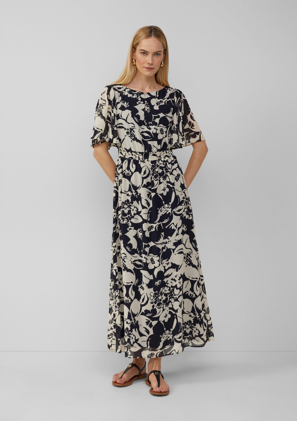 Maxikleid aus Chiffon mit Print