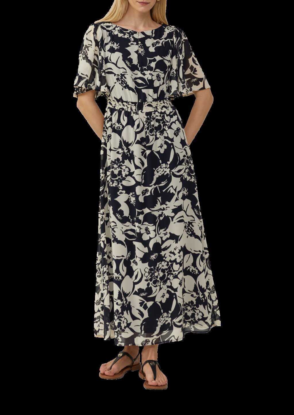 Maxikleid aus Chiffon mit Print