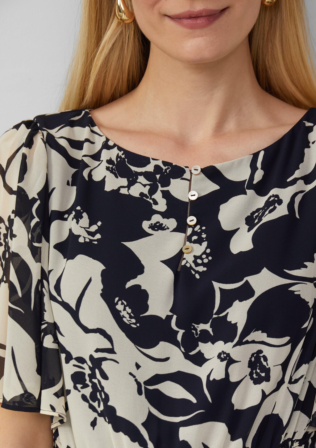 Maxikleid aus Chiffon mit Print