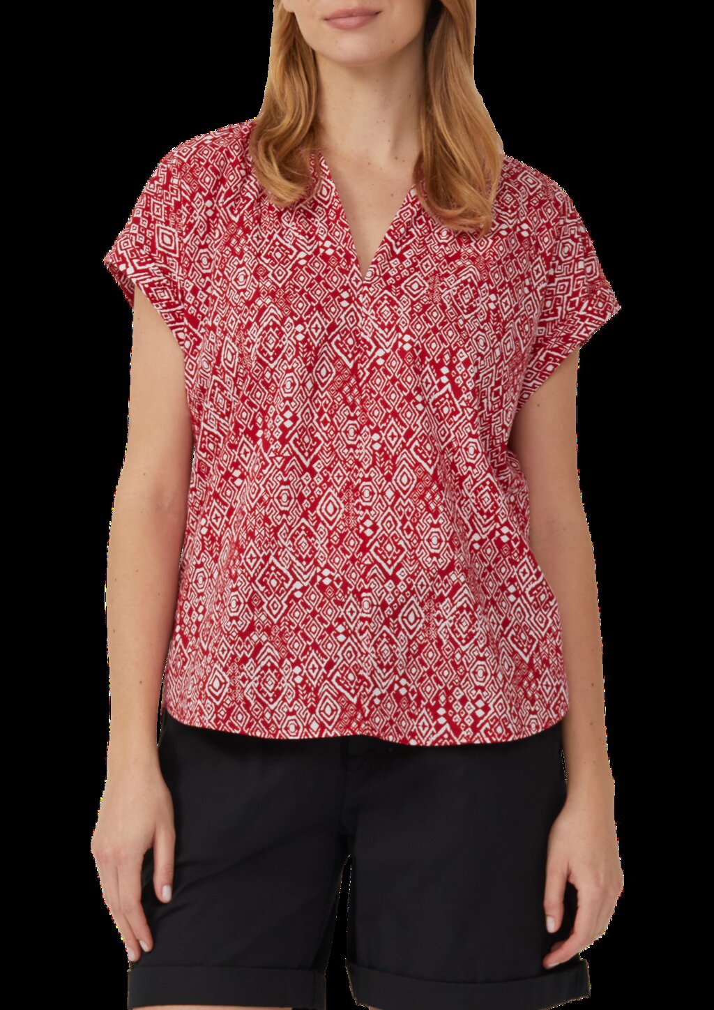 Leichte Baumwoll-Bluse mit All-over-Print